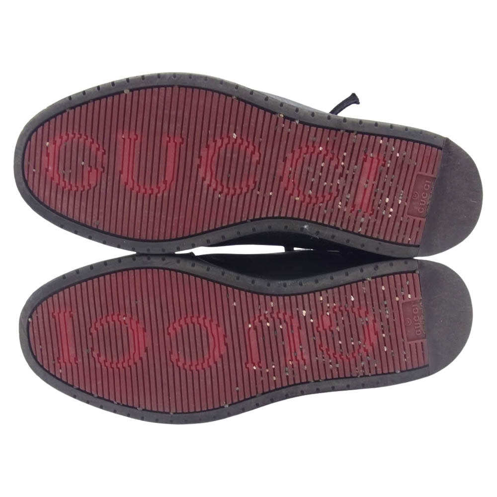 GUCCI グッチ 295322 インターロッキングG レザー ハイカット スニーカー ブラック系 7.5【中古】