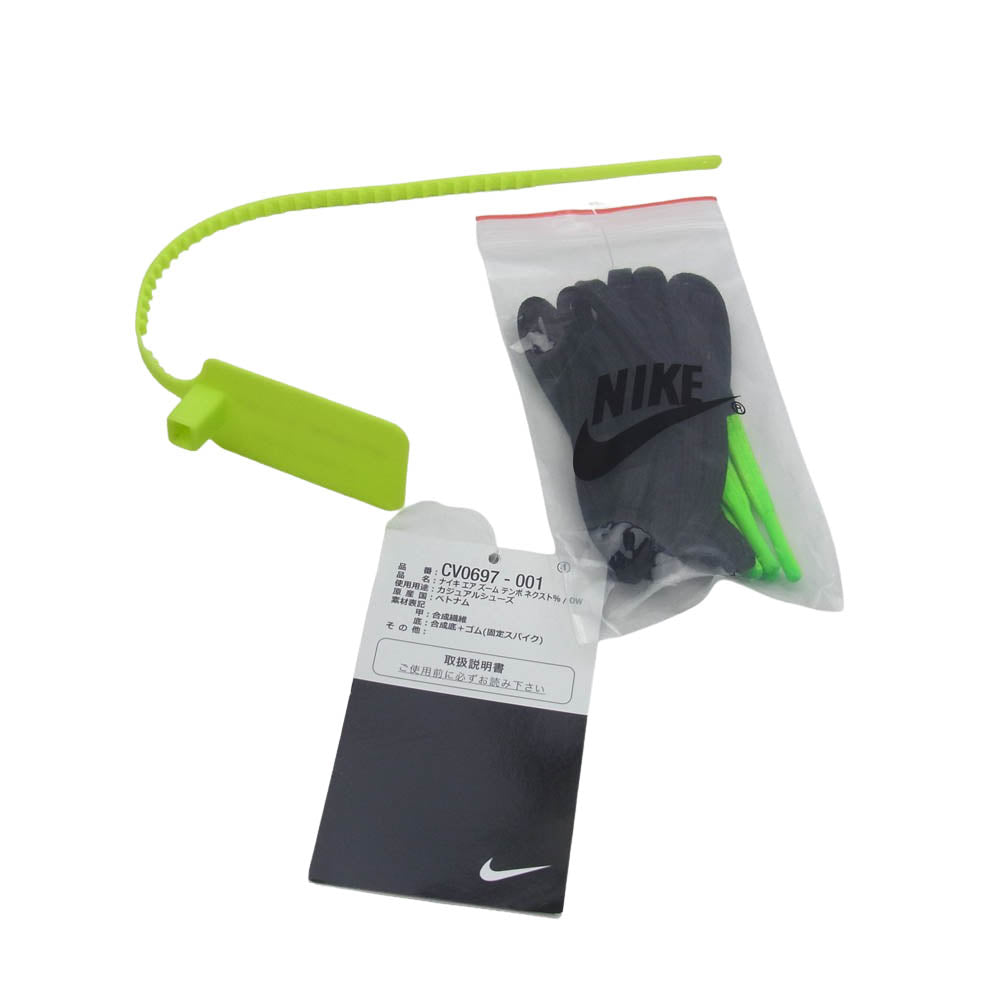 NIKE ナイキ CV0697-001 フェイクバスターズ鑑定済 × Off-White オフホワイト Air Zoom Tempo Next% Flyknit エアズーム テンポ ネクスト％ フライニット スニーカー ブラック系 ライトグリーン系 28cm【中古】