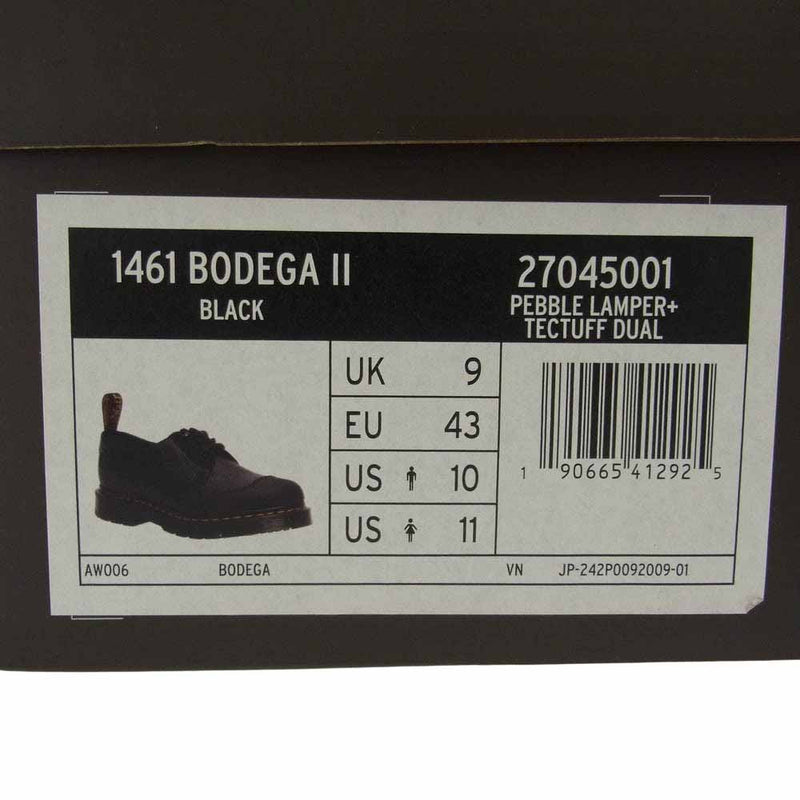 Dr.Martens ドクターマーチン 27045001 1461 BODEGA II ボデガ 3ホール レザー シューズ ブラック系 UK9【極上美品】【中古】