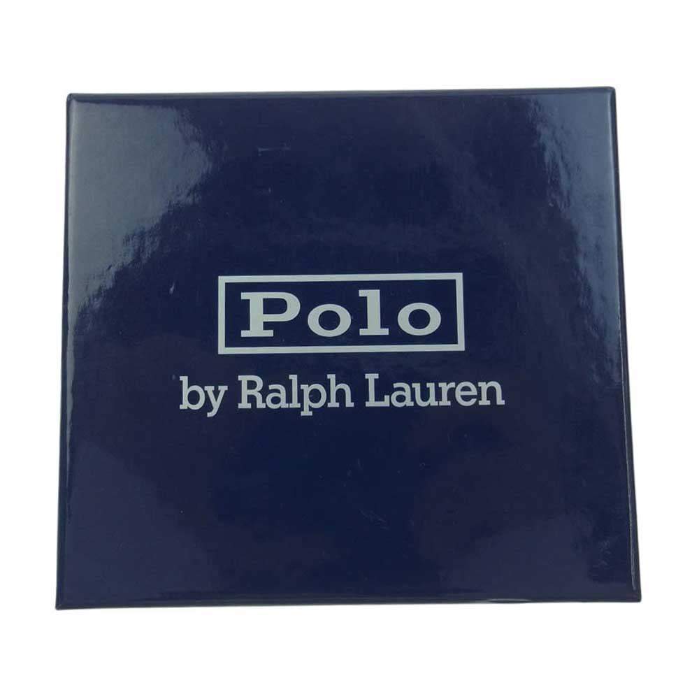 POLO RALPH LAUREN ポロ・ラルフローレン レザー ウォレット ポロベア 二つ折り 財布 ブラウン系【中古】