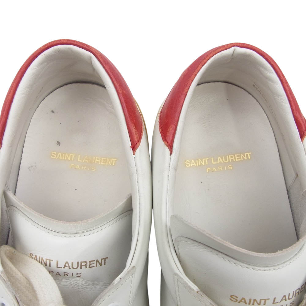 SAINT LAURENT サンローラン VU330275 レザー ローカット スニーカー ホワイト系 41【中古】