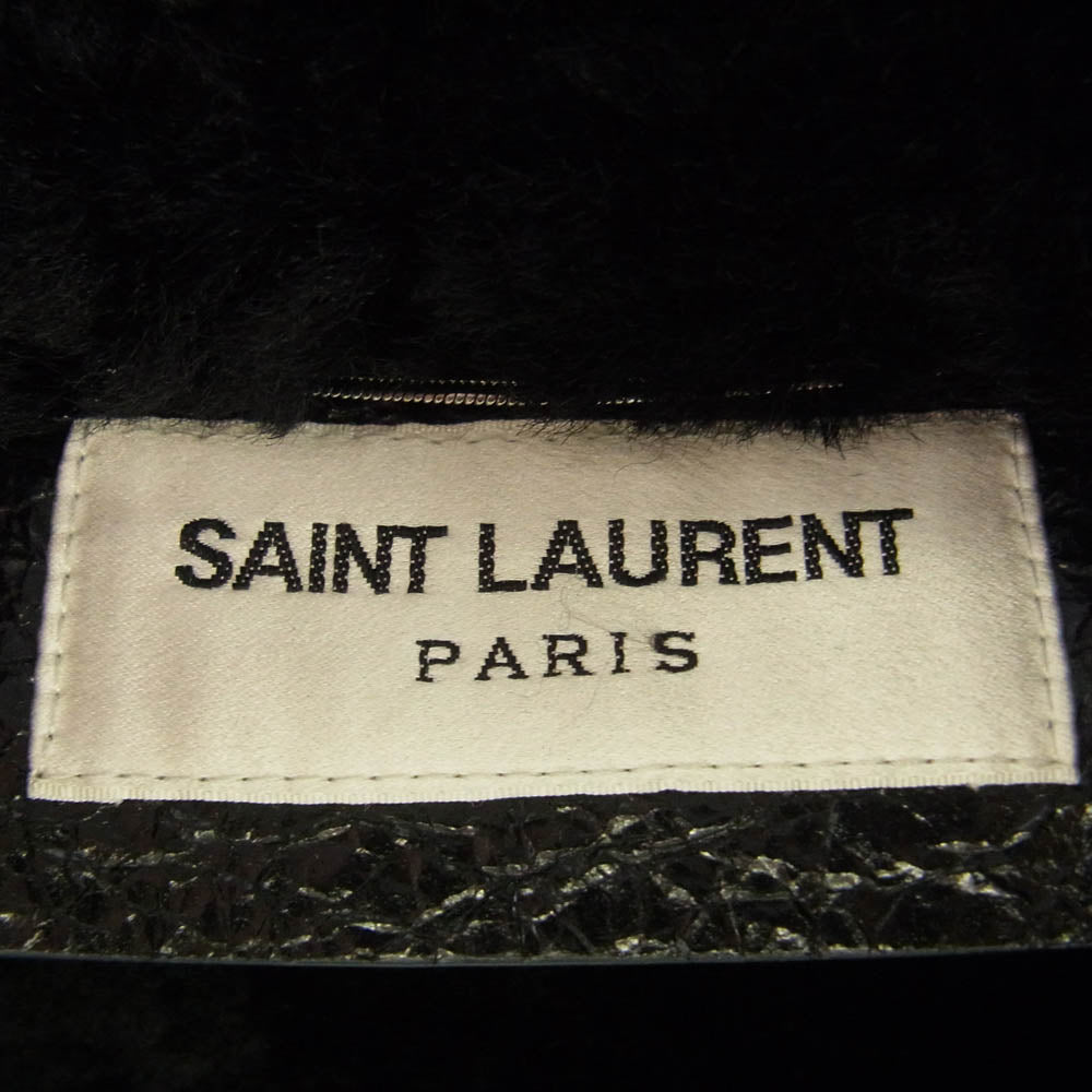 SAINT LAURENT サンローラン 630132 YCCR2 Paris ムートンジャケット ブラック系 48【中古】