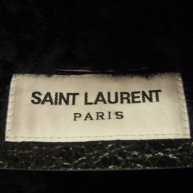 SAINT LAURENT サンローラン 630132 YCCR2 Paris ムートンジャケット ブラック系 48【中古】