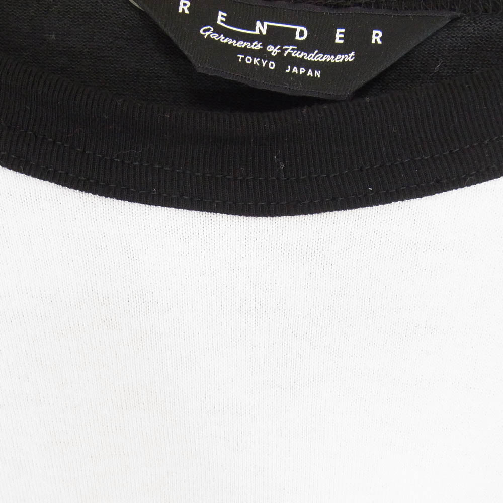 RENDER レンダー RDC922 Two Tone Raglan Tee ロゴ ラグラン リンガー Tシャツ ブラック系 3【中古】