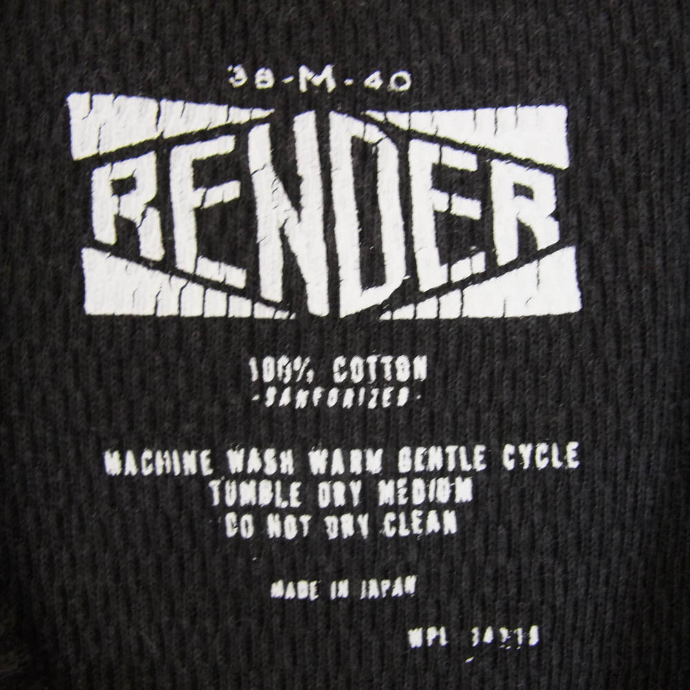 RENDER レンダー ドッキング サーマル カットソー 長袖 Tシャツ ブラック系 M【中古】