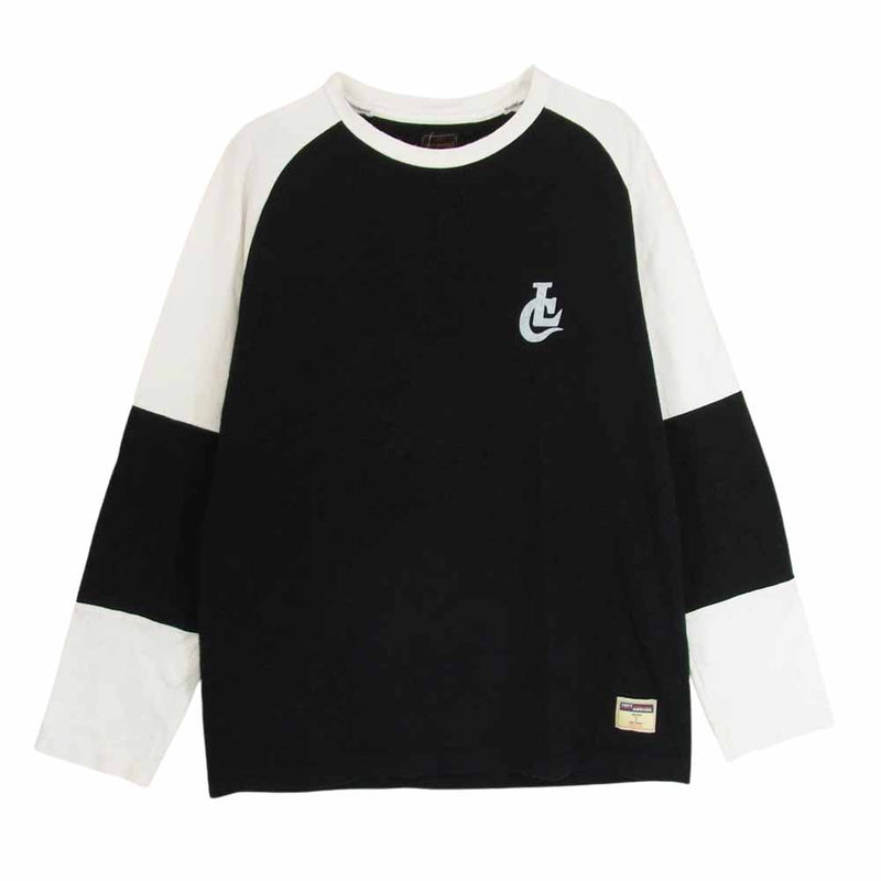 LOST CONTROL ロストコントロール L19S1-1008 SPLIT RAGLAN LS 2トーン ラグラン ロゴ Tシャツ ブラック系 M【中古】