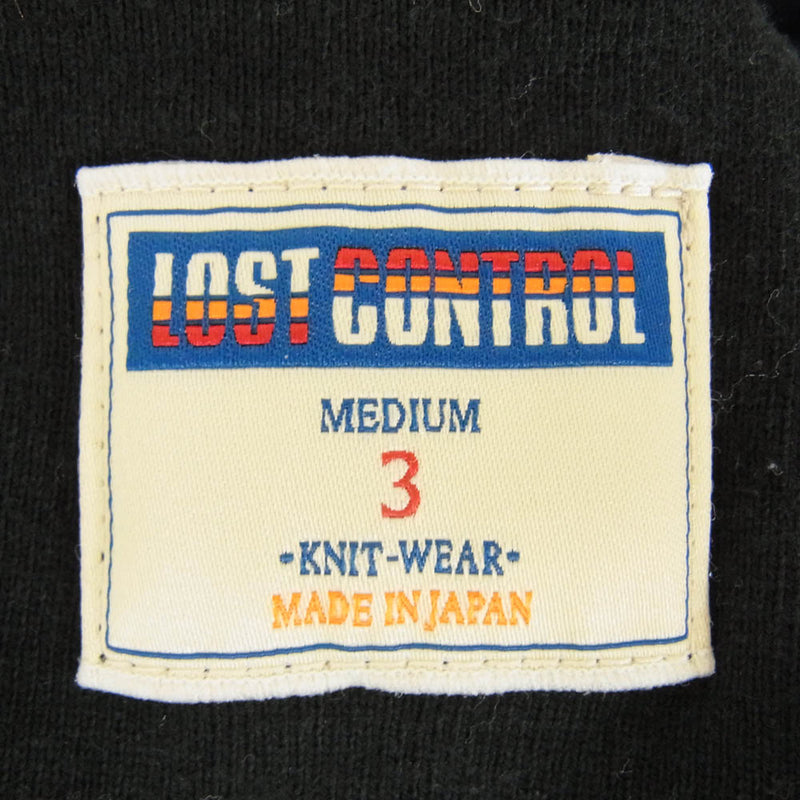 LOST CONTROL ロストコントロール L19S1-1008 SPLIT RAGLAN LS 2トーン ラグラン ロゴ Tシャツ ブラック系 M【中古】