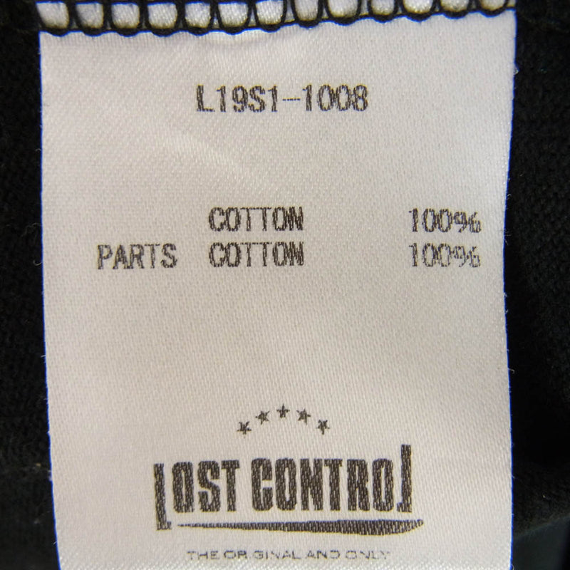 LOST CONTROL ロストコントロール L19S1-1008 SPLIT RAGLAN LS 2トーン ラグラン ロゴ Tシャツ ブラック系 M【中古】