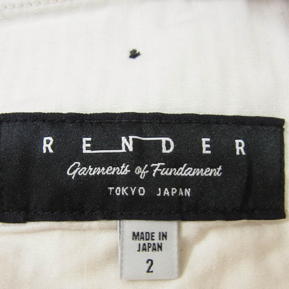 RENDER レンダー RDP936 SINGLE PLEATS TROUSERS トラウザー パンツ チャコール系 2【中古】