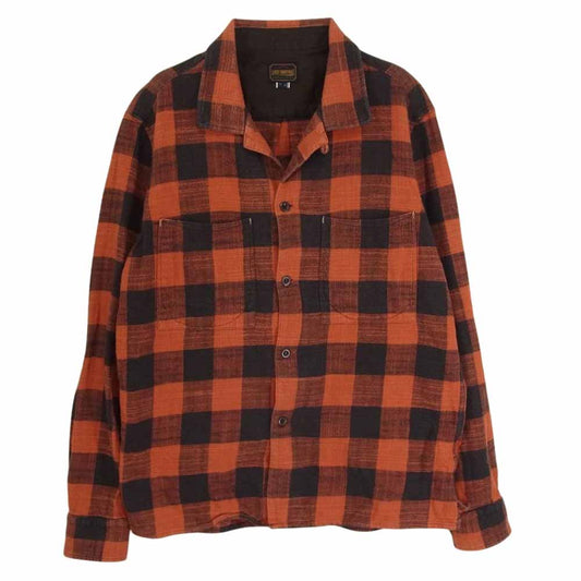 LOST CONTROL ロストコントロール L18A2-2010 Square Pocket Check Shirts スクウェア ポケット チェック 長袖 シャツ レッド系 3【中古】