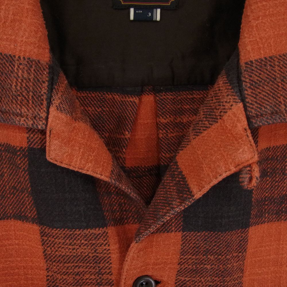 LOST CONTROL ロストコントロール L18A2-2010 Square Pocket Check Shirts スクウェア ポケット チェック 長袖 シャツ レッド系 3【中古】