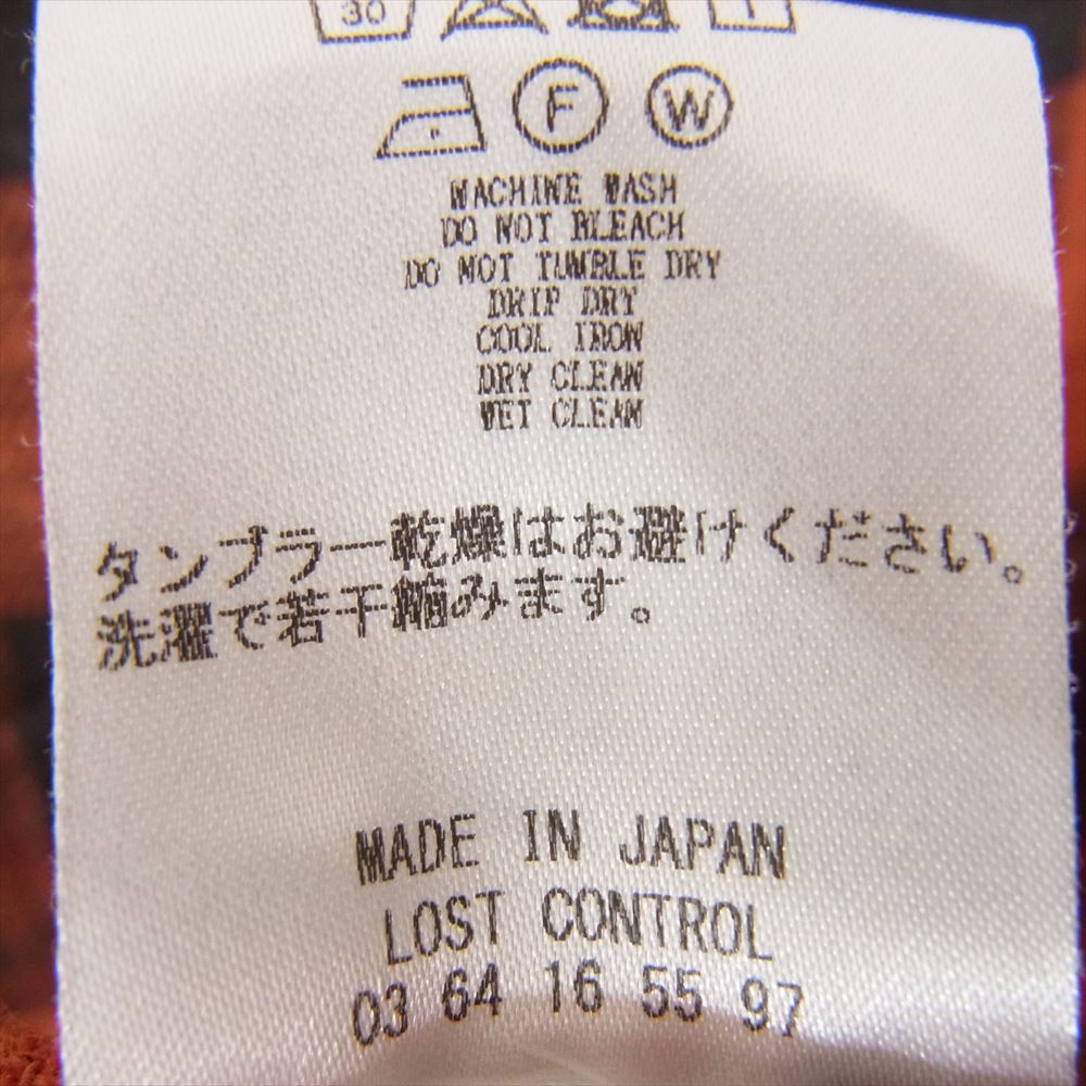 LOST CONTROL ロストコントロール L18A2-2010 Square Pocket Check Shirts スクウェア ポケット チェック 長袖 シャツ レッド系 3【中古】