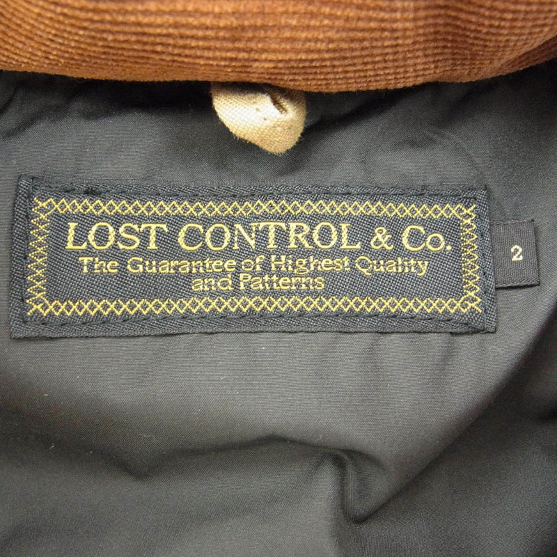 LOST CONTROL ロストコントロール L11W4-4183 Showl Collar Down Vest レザー 切替 ダウン ベスト ライトブラウン系 2【中古】