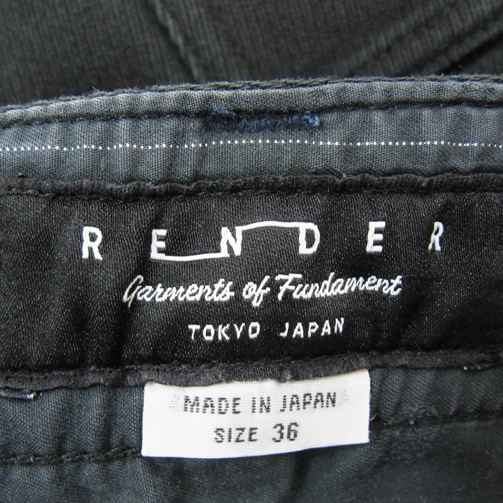 RENDER レンダー RDP907 Whip Code Pant ウィップ コード スラックス パンツ ブラック系 36【中古】
