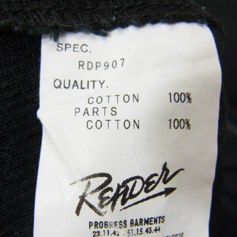 RENDER レンダー RDP907 Whip Code Pant ウィップ コード スラックス パンツ ブラック系 36【中古】