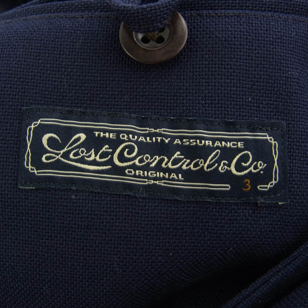 LOST CONTROL ロストコントロール L20S1-4021  L20S1-3026 WORKERS TAILOR JACKET TIGHT TROUSERS -TC- ワーク テーラー ジャケット ライト トラウザー パンツ セットアップ ネイビー系 3【中古】