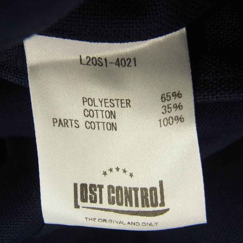 LOST CONTROL ロストコントロール L20S1-4021  L20S1-3026 WORKERS TAILOR JACKET TIGHT TROUSERS -TC- ワーク テーラー ジャケット ライト トラウザー パンツ セットアップ ネイビー系 3【中古】