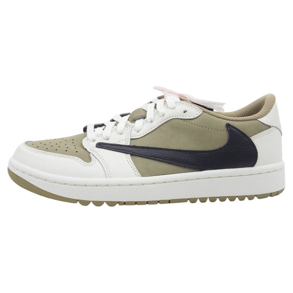 NIKE ナイキ FZ3124-200 フェイクバスターズ鑑定済 Travis Scott AIR JORDAN 1 Low Golf NRG Neutral Olive トラヴィススコット エアジョーダン ニュートラルオリーブ ローカット スニーカー カーキ系 ホワイト系 25.5cm【新古品】【未使用】【中古】