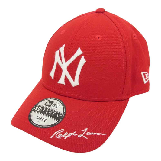 NEW ERA ニューエラ × Polo Ralph Lauren NY Yankees Cap  ヤンキース ポロラルフローレン キャップ レッド系 L【美品】【中古】