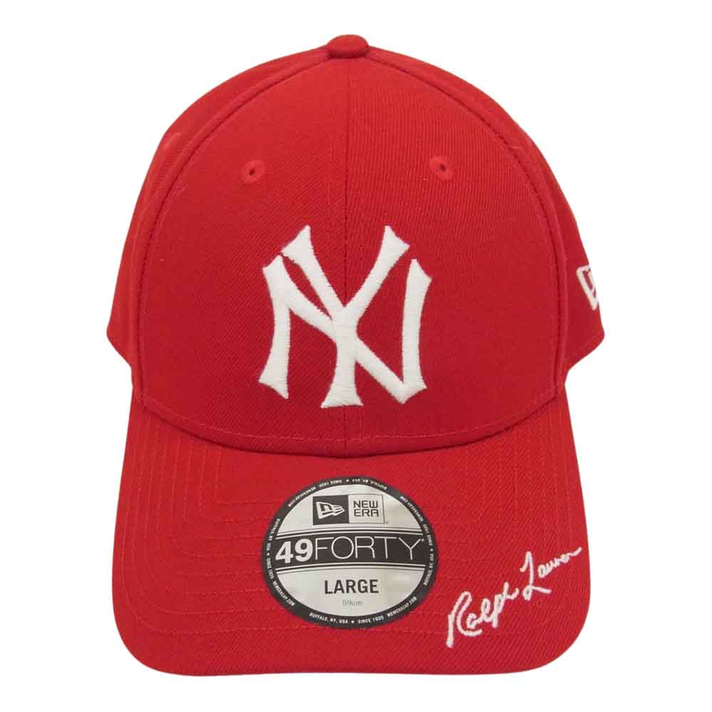NEW ERA ニューエラ × Polo Ralph Lauren NY Yankees Cap  ヤンキース ポロラルフローレン キャップ レッド系 L【美品】【中古】