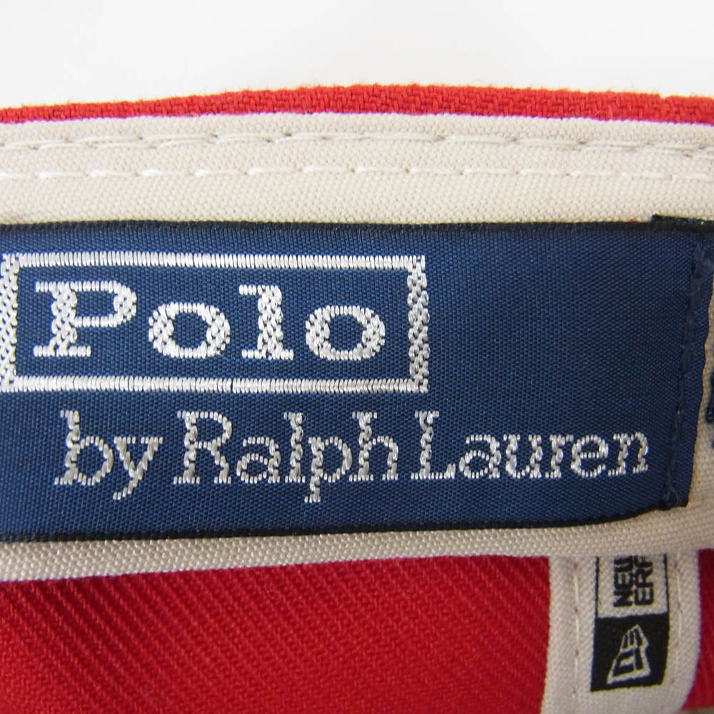 NEW ERA ニューエラ × Polo Ralph Lauren NY Yankees Cap  ヤンキース ポロラルフローレン キャップ レッド系 L【美品】【中古】