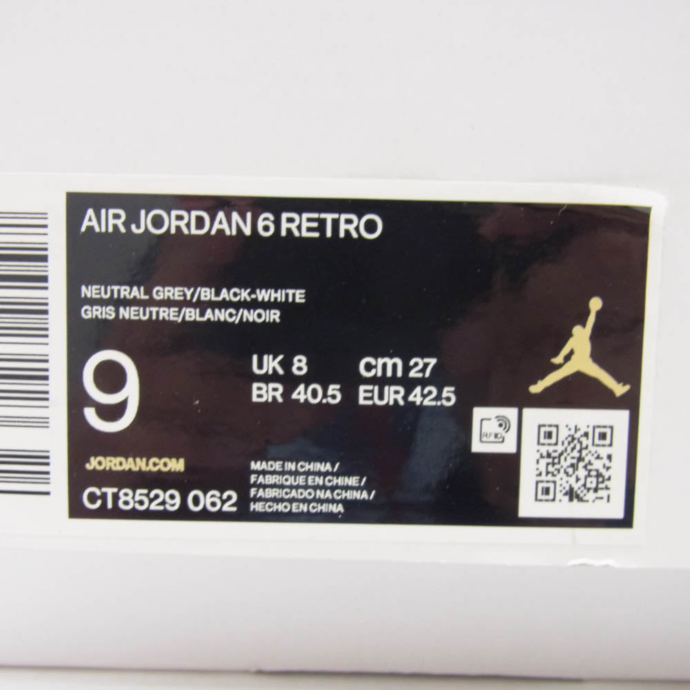 NIKE AIR JORDAN ナイキ ジョーダン CT8529-062 Air Jordan 6 Neutral Grey Hare エアジョーダン6 ニュートラルグレー ヘア スニーカー ホワイト系 ピンク系 27cm【中古】