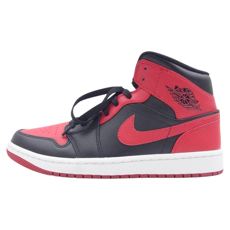 NIKE AIR JORDAN ナイキ ジョーダン 554724-074 Air Jordan 1 Mid Bred エアジョーダン1 ミッド ブレッド スニーカー ブラック系 レッド系 27cm【美品】【中古】