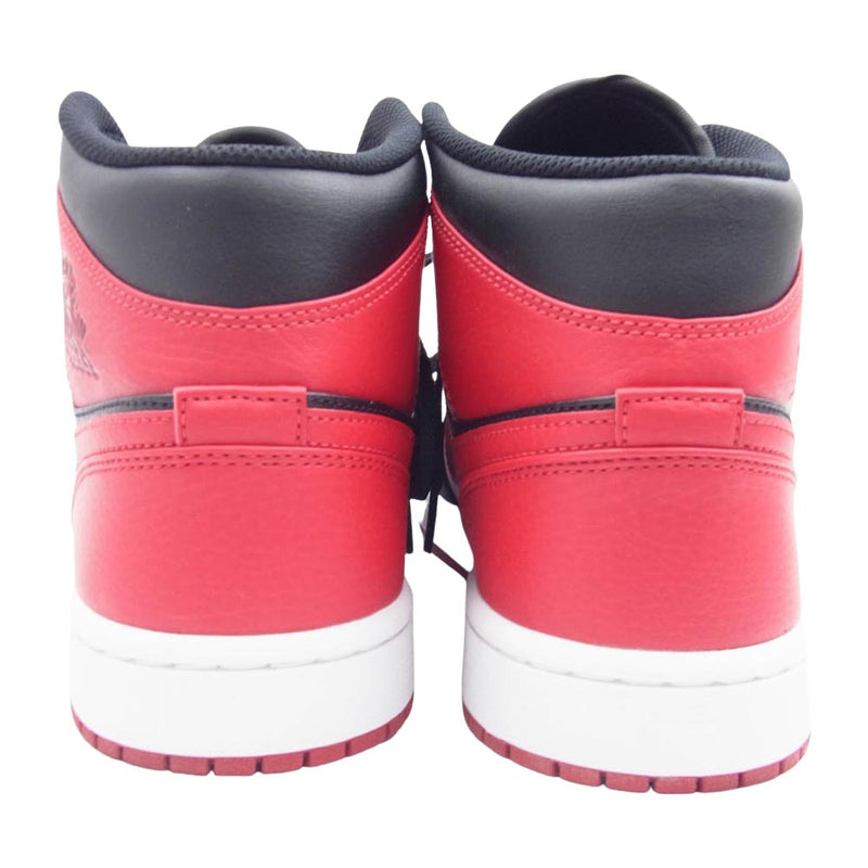 NIKE AIR JORDAN ナイキ ジョーダン 554724-074 Air Jordan 1 Mid Bred エアジョーダン1 ミッド ブレッド スニーカー ブラック系 レッド系 27cm【美品】【中古】