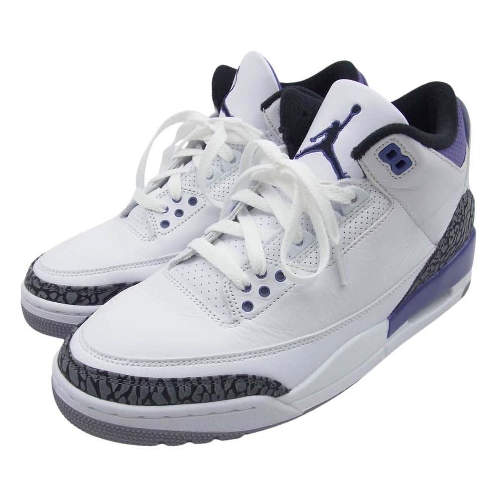 NIKE AIR JORDAN ナイキ ジョーダン CT8532-105 Air Jordan 3 Retro Dark Iris エアジョーダン3 レトロ ダークアイリス ホワイト系 パープル系 27cm【中古】