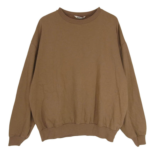 AURALEE オーラリー 22AW A22AP01NU ELASTIC HIGH GAUGE SWEAT P/O エラスティック ハイゲージ スウェット トレーナー ブラウン系 3【中古】