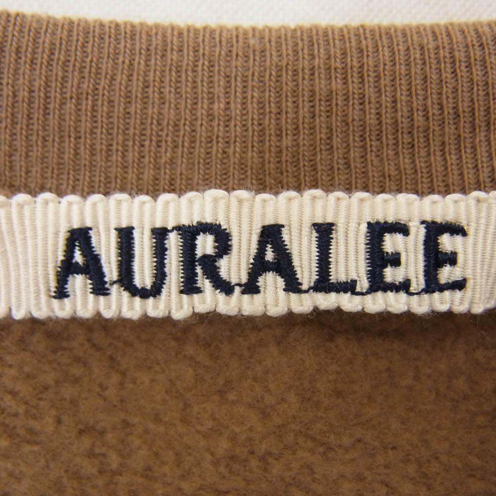AURALEE オーラリー 22AW A22AP01NU ELASTIC HIGH GAUGE SWEAT P/O エラスティック ハイゲージ スウェット トレーナー ブラウン系 3【中古】