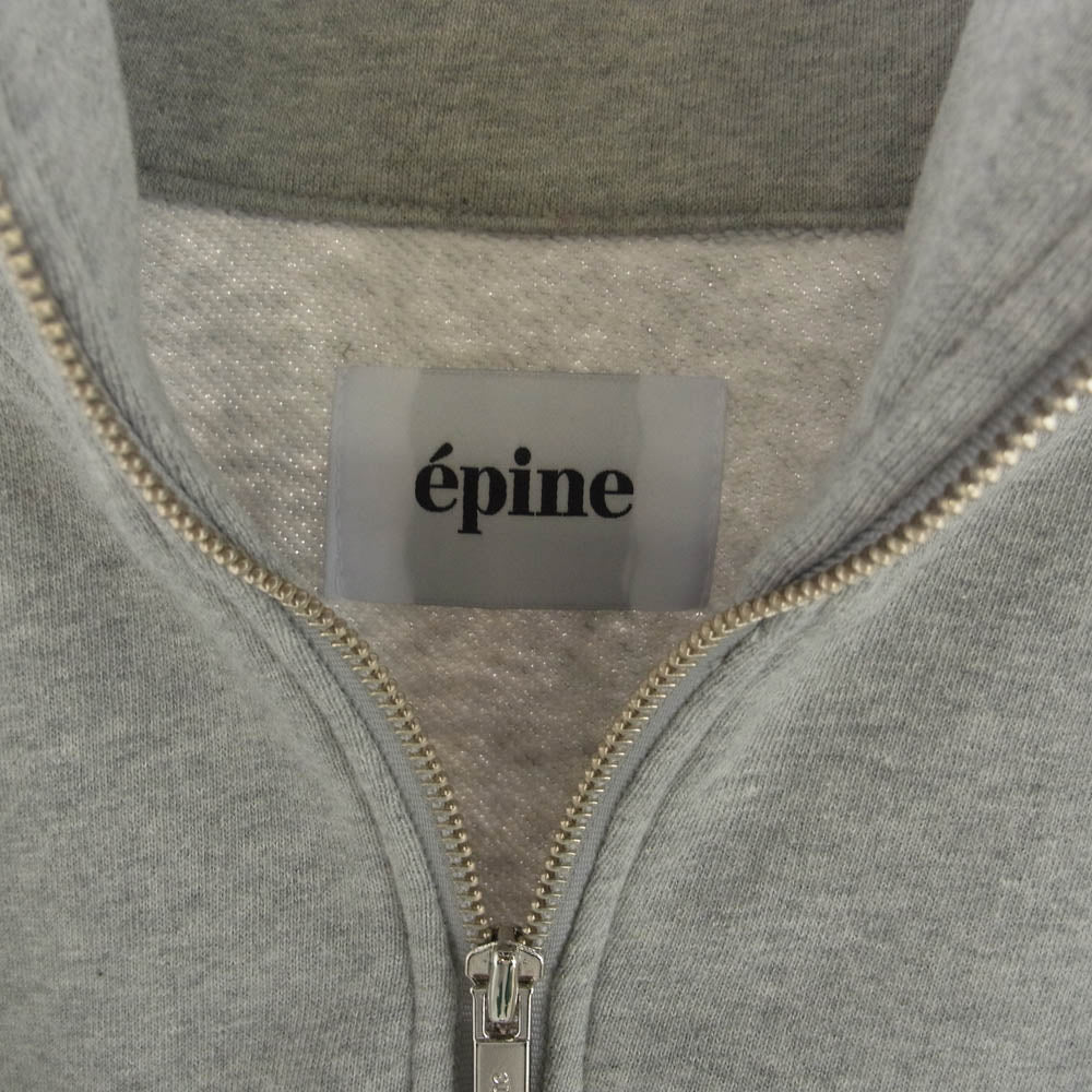 エピヌ e sport line half zip sweat スポーツライン ハーフジップ スウェット プルオーバー グレー系【美品】【中古】