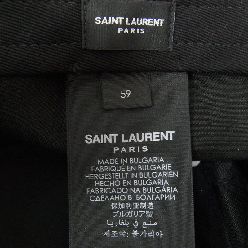 SAINT LAURENT サンローラン 778063 3YP19 ロゴエンブロイダリー ロゴ刺繍 ベースボール キャップ 帽子 ブラック系 59【中古】