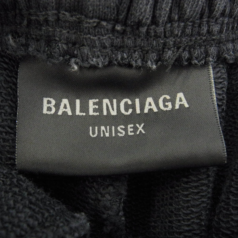 BALENCIAGA バレンシアガ 24SS 676137 TRVM6 ロゴ刺繍 ロゴエンブロイダリー スウェット ショーツ ハーフパンツ ブラック系 XS【中古】