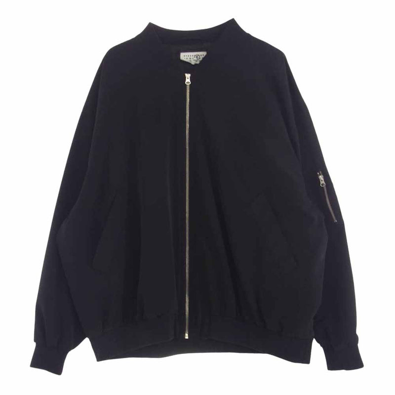 MAISON MARGIELA メゾンマルジェラ 24SS SH0AM0002 MM6 エムエムシックス SPORTS JACKET オーバーサイズ スポーツジャケット ブルゾン ブラック系 48【美品】【中古】