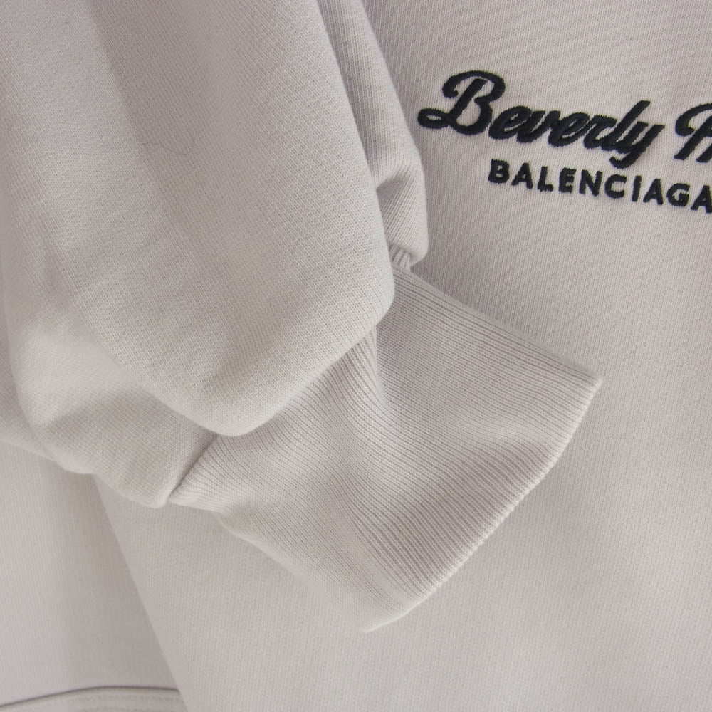 BALENCIAGA バレンシアガ 739024 TQVS7 BEVERLY HILLS HOODIE アーキタイプフリース オーバーサイズ パーカー フーディ オフホワイト パープルホワイト系 2【中古】