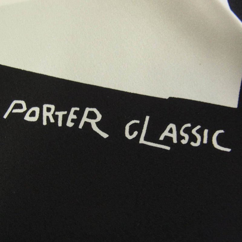 PORTER CLASSIC ポータークラシック PC-011-2056-0010-0900 SILK SCARF お針子マフィア 総柄 シルク スカーフ ブラック系 F【新古品】【未使用】【中古】