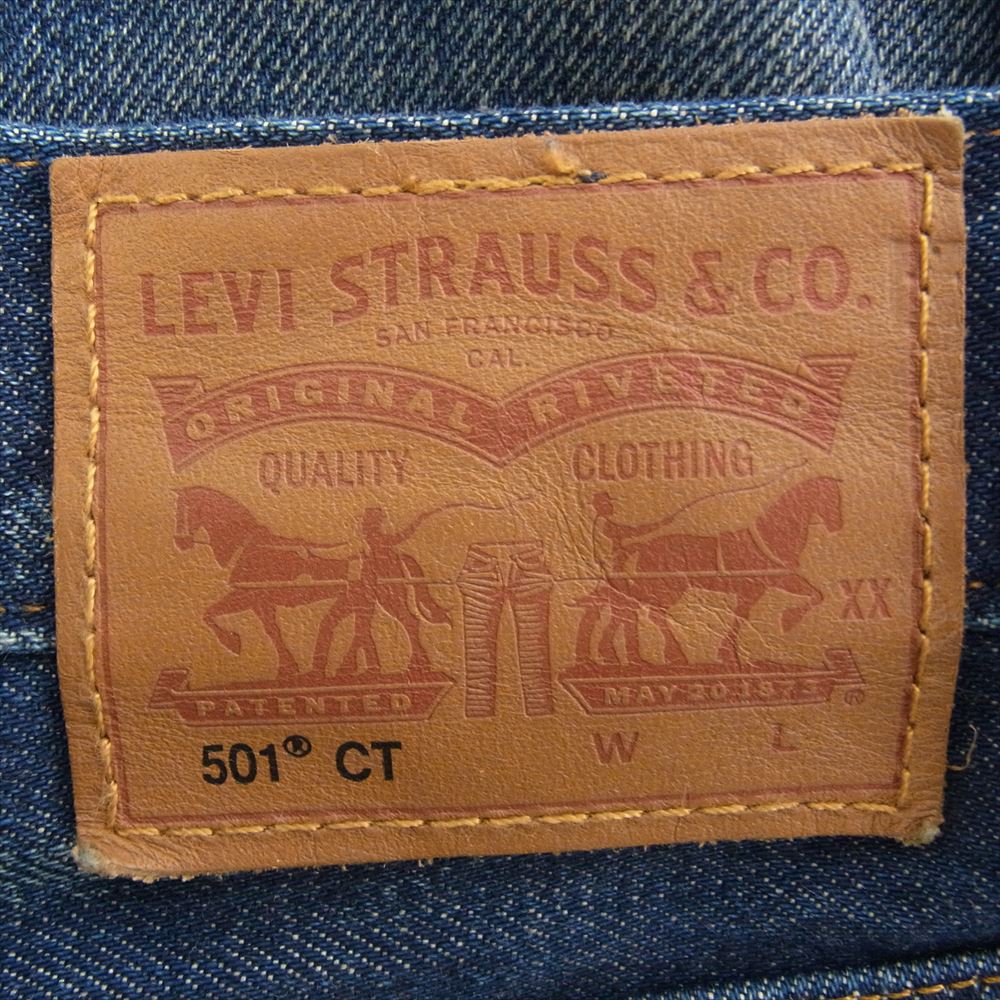 Levi's リーバイス 17804-0063 501CT レディース ボタンフライ カスタム＆テーパード セルビッジコーンデニム ミッドユーズド デニム パンツ インディゴブルー系【中古】