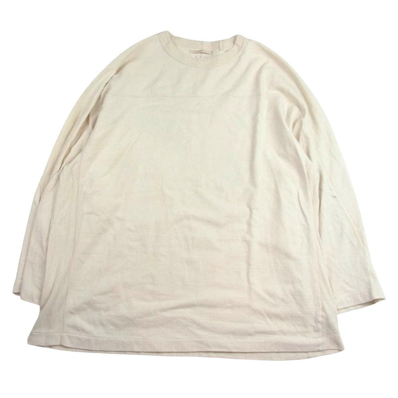 blurhms ブラームス 22AW BHS22F028 Silk Cotton Football Tee シルク コットン フットボール ロングスリーブ 長袖 カットソー Tシャツ ロンT オフホワイト系 3【中古】