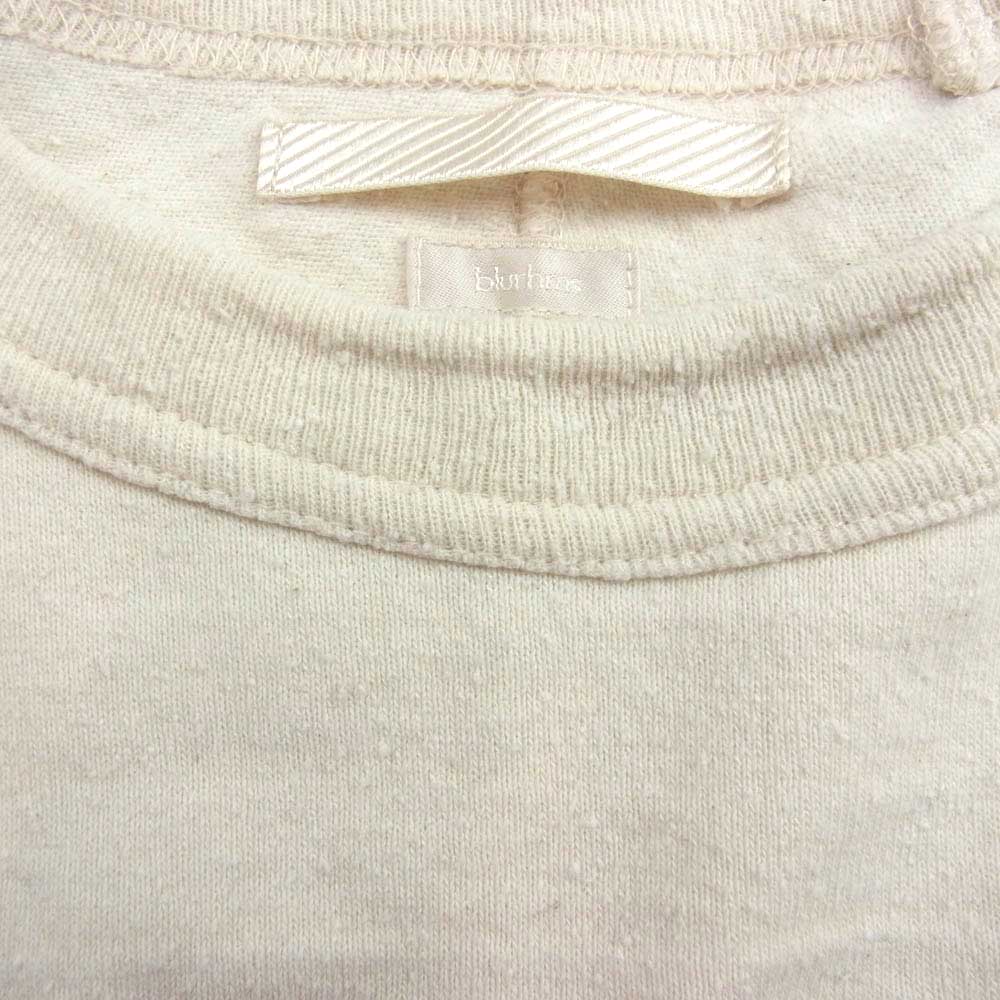blurhms ブラームス 22AW BHS22F028 Silk Cotton Football Tee シルク コットン フットボール ロングスリーブ 長袖 カットソー Tシャツ ロンT オフホワイト系 3【中古】