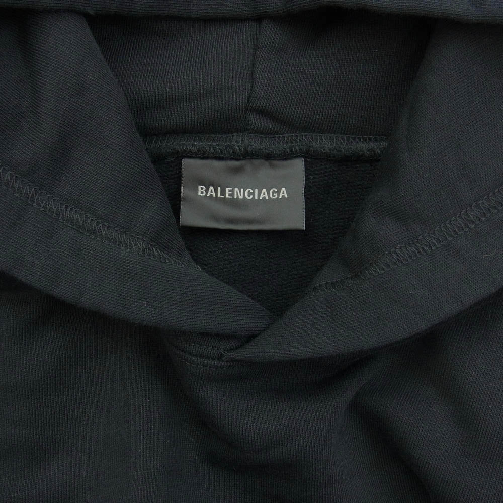 BALENCIAGA バレンシアガ 22SS 674986 TLVL8 Cities Paris Hoodie ロゴ刺繍 フーディ パーカー ブラック系 3【極上美品】【中古】