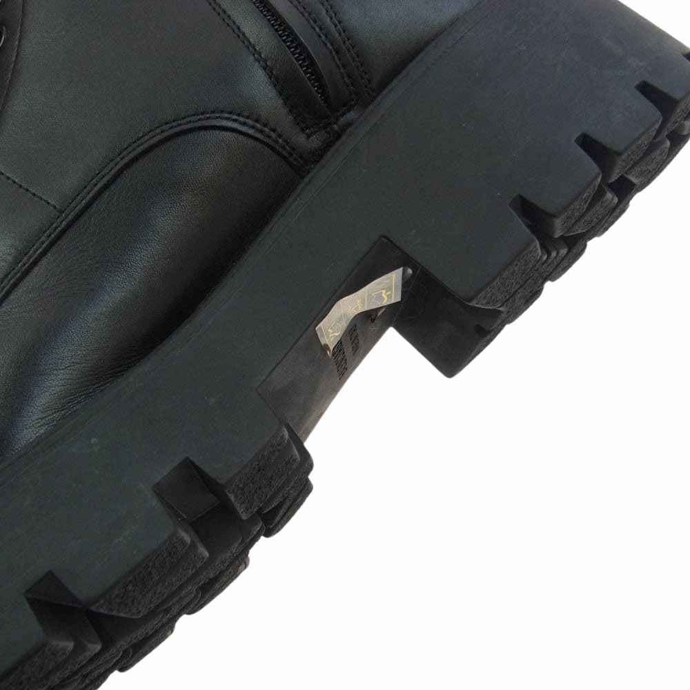 BALENCIAGA バレンシアガ 712638 RHINO BOOT LACEUP リノ レースアップ レザー ブーツ ブラック系 42【美品】【中古】