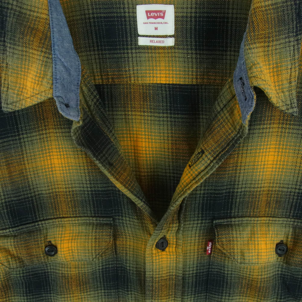 Levi's リーバイス PC9-19587-0260 クラッシックワーカー オンブレ チェック 長袖 シャツ イエロー系 M【中古】