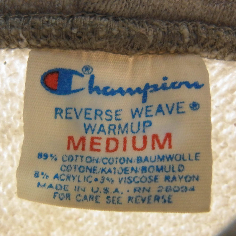 Champion チャンピオン 80s 90s トリコ プリント タグ REVERSE WEAVE NHC 三段カレッジ ロゴ プリント  プルオーバー スウェット パーカー グレー系 M【中古】