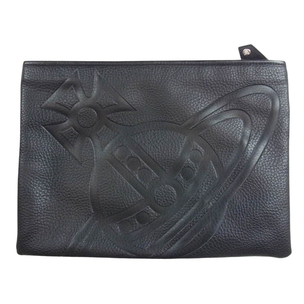 Vivienne Westwood ヴィヴィアンウエストウッド VWB590 オーブ  クラッチ バッグ ブラック系【中古】