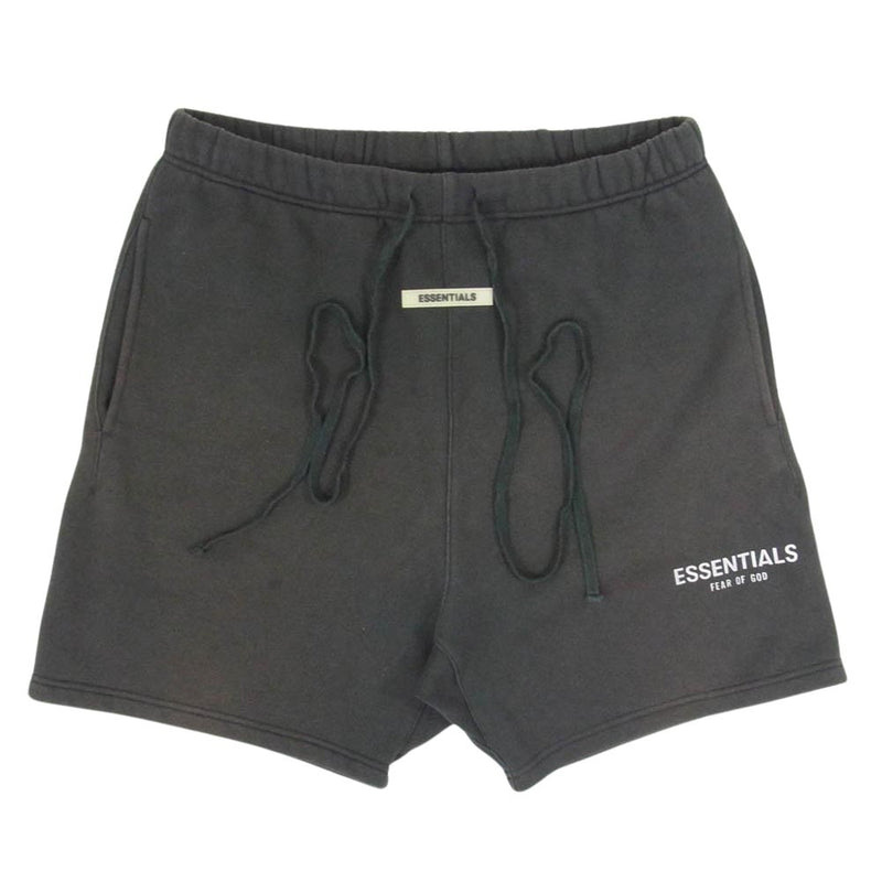 FEAR OF GOD フィアオブゴッド ESSENTIALS エッセンシャルズ リフレクティブロゴ スウェット ショート ハーフ パンツ ショーツ ブラック系 M【中古】