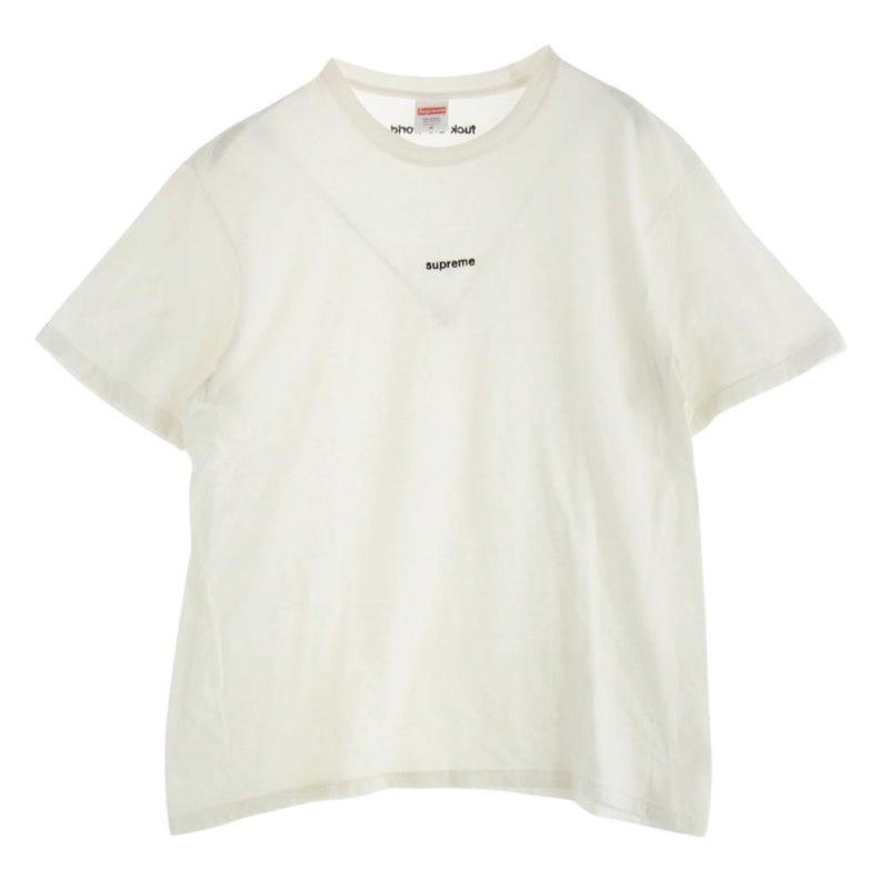 Supreme シュプリーム 19AW fuck the world ロゴ刺繍 半袖 Tシャツ ホワイト系 M【中古】