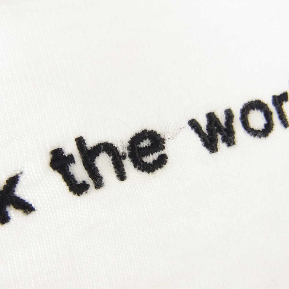 Supreme シュプリーム 19AW fuck the world ロゴ刺繍 半袖 Tシャツ ホワイト系 M【中古】