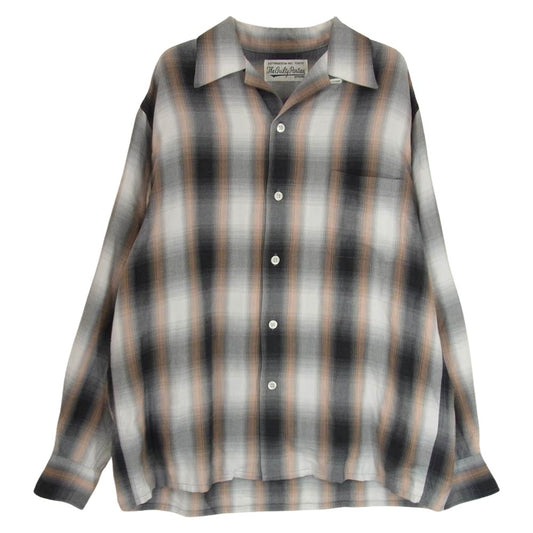 WACKO MARIA ワコマリア OMBRE CHECK OPEN COLLAR SHIRT オンブレチェック オープンカラー 長袖 シャツ マルチカラー系 S【中古】