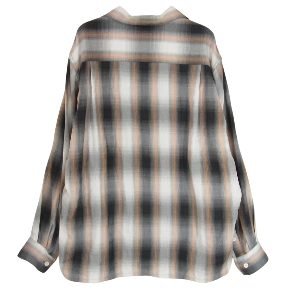 WACKO MARIA ワコマリア OMBRE CHECK OPEN COLLAR SHIRT オンブレチェック オープンカラー 長袖 シャツ マルチカラー系 S【中古】